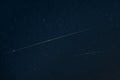 Two Meteoric Tracks In The Blue Night Starry Sky Background. Natural Royalty Free Stock Photo