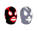 Two Mexican luchador mask sign on white