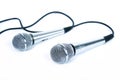 Two microphones. Royalty Free Stock Photo