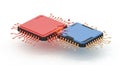Colliding Microchips Royalty Free Stock Photo