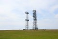 Communication masts on Scottish island Royalty Free Stock Photo