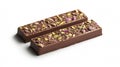 Two Milk Chocolate Bars Topped with Pistachios Royalty Free Stock Photo