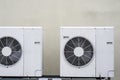 Two Mini-split air conditioner condensers Royalty Free Stock Photo