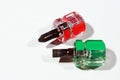 Two miniature screwdrivers on white background Royalty Free Stock Photo