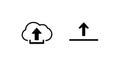 Two minimalist icons representing data upload to the cloud or server. Royalty Free Stock Photo