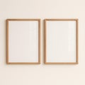 Minimalist Blank Frame on Neutral Wall in Natural Light Royalty Free Stock Photo