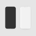 Two mobile phone templates with blank screen for design app Royalty Free Stock Photo