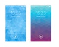 Two mobile wallpapers. Geometric background. Mobile interface. Vector illustration. Royalty Free Stock Photo
