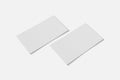 Two Mockup blank business or name card on a white background. 3D rendering Royalty Free Stock Photo