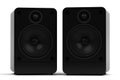 Two modern audio speakers - isolated on white background Royalty Free Stock Photo