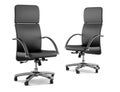 Two modern black office chairs on white Royalty Free Stock Photo