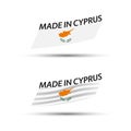 Two modern colored vector Cyprus flags isolated on white background, flags of Cyprus, Cypriot ribbons