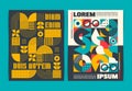 Two Modern Geometric art posters template. Vector illustration Royalty Free Stock Photo