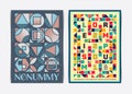 Two Modern Geometric art posters template. Vector illustration Royalty Free Stock Photo