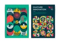 Two Modern Geometric art posters template. Vector illustration Royalty Free Stock Photo