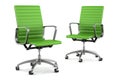 Two modern green office chairs on white Royalty Free Stock Photo