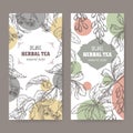 Two modern labels for linden and barberry herbal tea.