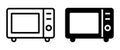 Two Modern Microwaves in Simple Outline and Filled Styles for Design Use Royalty Free Stock Photo