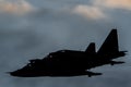 Two modern military jet fighters in clouds Royalty Free Stock Photo