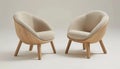 Two Modern Upholstered Lounge Chairs In A Cozy Interior Setting, Furniture Studio Image Royalty Free Stock Photo