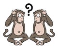 Two monkeys thinking Royalty Free Stock Photo