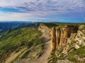 Two monks rocks, Bermamyt plateau, Karachay-Circassian republic, Russia. 2021