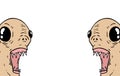 Two monsters faces Royalty Free Stock Photo