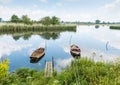 Two moored rowing boats Royalty Free Stock Photo