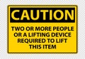 Two or more people or a lifting device required to lift this item Symbol Sign Isolate on transparent Background,Vector Royalty Free Stock Photo