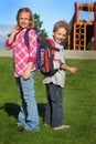 Two Morning School Kids Royalty Free Stock Photo