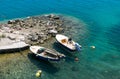 Two motor boats on a beautiful blue sea Royalty Free Stock Photo