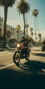 Motorcycle Riders In Traffic: A Stunning Blend Of Classic And Modern