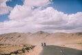 two motorcyclists on mountain road in Indian Himalayas,