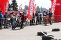 Two motorcyclists on track