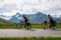 Two mountain bike cyclists, Norway Royalty Free Stock Photo