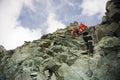 Two mountaineers climbing Grossglockner, Austria