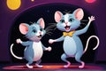 Two Mouses Dancing In A Disco At 20-9-2024 Royalty Free Stock Photo