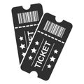 Two movie tickets. Vector illustration isolated on white background Royalty Free Stock Photo