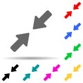 two moving arrows multi color style icon. Simple thin line, outline vector of web icons for ui and ux, website or mobile Royalty Free Stock Photo