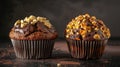 Two muffins on a table Royalty Free Stock Photo