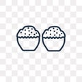 Two Muffins vector icon isolated on transparent background, line Royalty Free Stock Photo