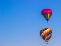 Two Multi Colored Hot Air Balloons In Early Morning Royalty Free Stock Photo