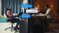 Messenger app on PC. 3D VFX animation of text in bubbles