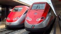 Two multiple electric units of Frecciarossa HST in Roma.