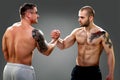 Two musculine guys making an agreement