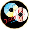 Two music disk. Sticker Royalty Free Stock Photo