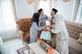 Two Muslim couples meet to celebrate Eid day at home