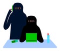 Two muslim office women