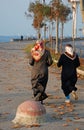 Two Muslim women jogging