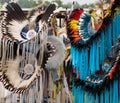 Two Native American Fancy Dancers at a Pow Wow from Behind Royalty Free Stock Photo